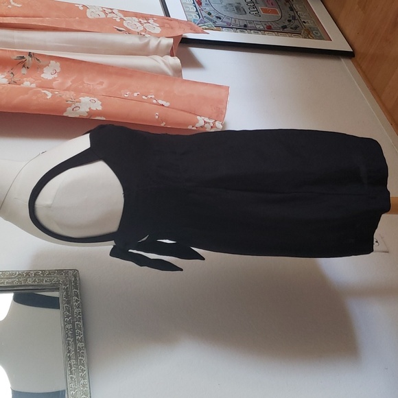 Anthropologie Maeve Twist Front Black Mini Dress Size Small Petite - Picture 12 of 16